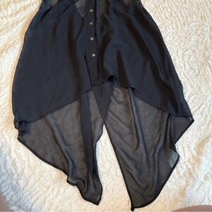 Double Zero Asymmetrical Black Skirt